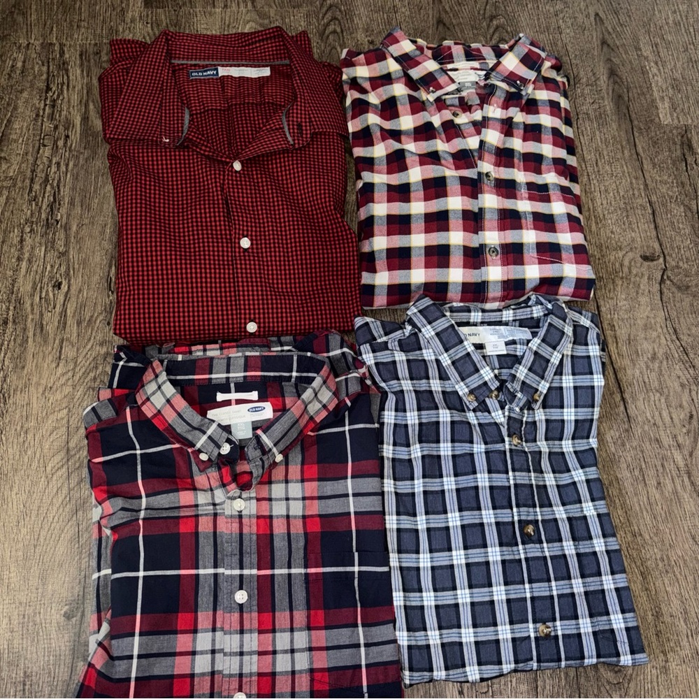 Men's Button-Down Shirts 4pcs